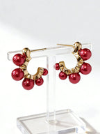 Elegant Vintage Classic Faux Pearl Hoop Earrings
