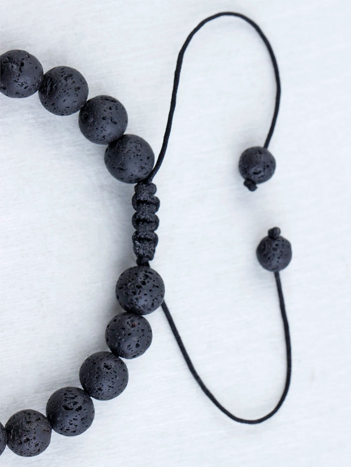 Men's Black Volcanic Rock Bead Bracelet