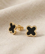 Black Clover Gold Stud Earrings