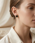 Black Clover Gold Stud Earrings