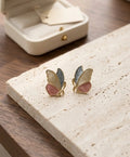 Multicolor Butterfly Earrings for Women – Blue, Pink & Ivory Gold-Tone Jewelry