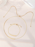1pc Copper Geometrical Shape Minimalist Necklace, 1pc Copper Geometrical Shape Minimalist Bracelet