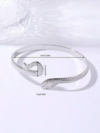 1pc Stainless Steel Snake Shaped Bracelet, Couples Bangle SKU: sj260309195484326794744