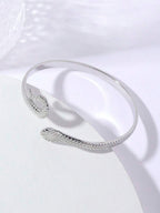 1pc Stainless Steel Snake Shaped Bracelet, Couples Bangle SKU: sj260309195484326794744