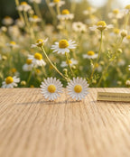 Cute White Daisy Flower Stud Earrings for Girls – Floral Jewelry