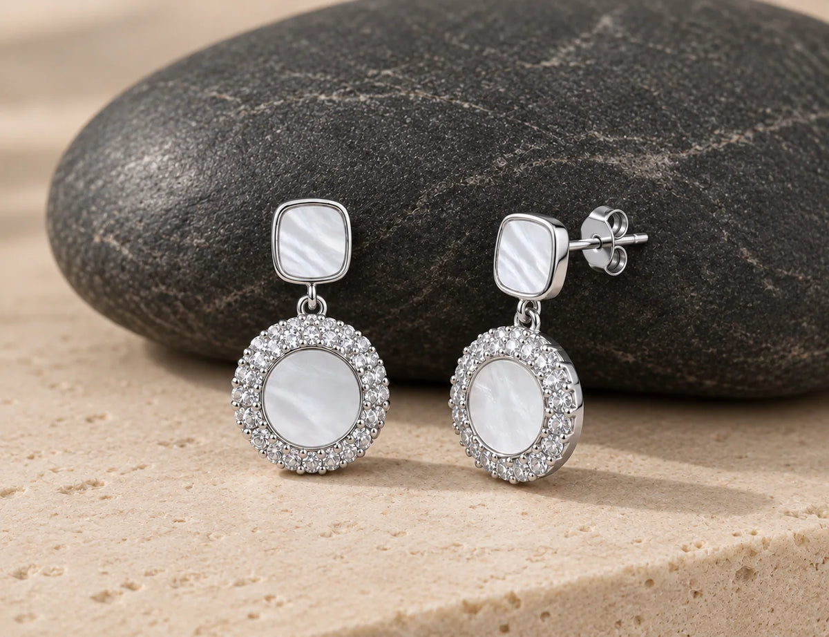 Elegant pearl and crystal statement earrings