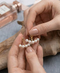 Elegant Gold-Tone White Pearl Stud Earrings for Girls