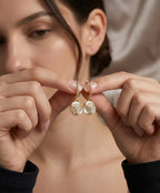 Elegant Gold-Tone Opal Hoop Earrings with Sparkling Detail