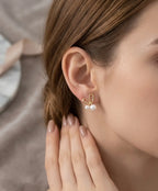 Elegant Gold-Tone Butterfly Pearl Stud Earrings for Girls – Cute and Stylish Jewelry