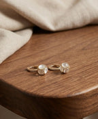 Elegant Gold-Tone Opal Hoop Earrings with Sparkling Detail
