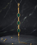 Emerald Green Oval Chain Bracelet