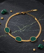 Emerald Green Oval Chain Bracelet