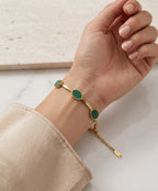Emerald Green Oval Chain Bracelet