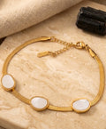 White Stone Snake Chain Bracelet  for Women