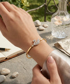Gold Swan Bangle Bracelet for Women – Crystal Swan Statement Jewelry
