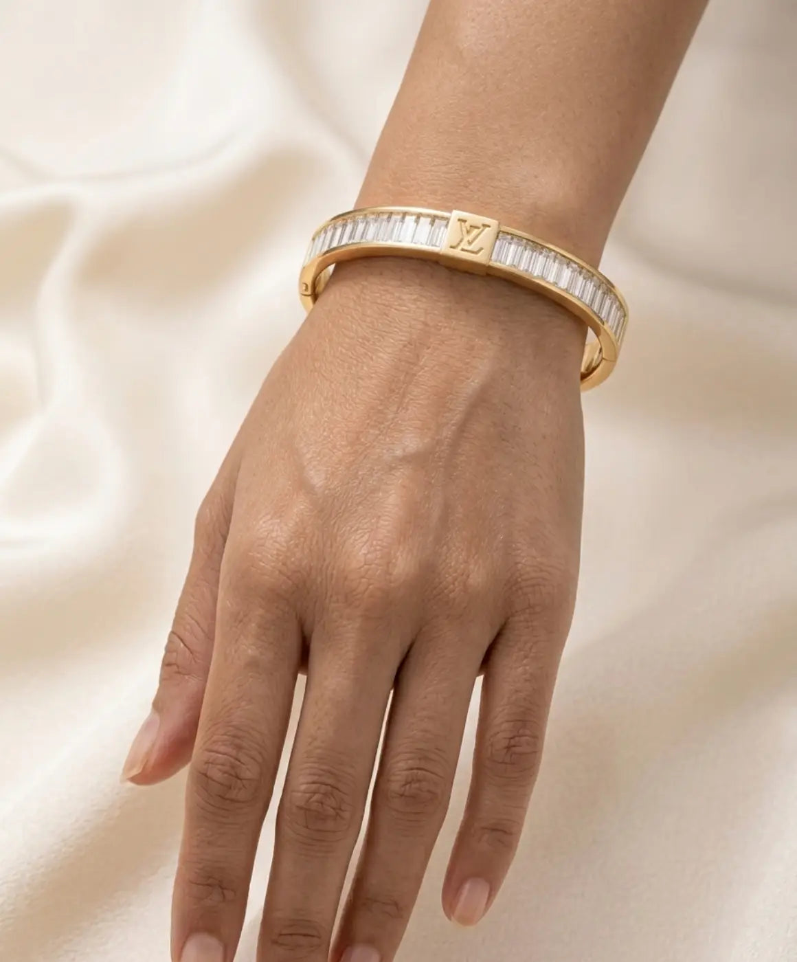 Gold Crystal Bangle Bracelet
