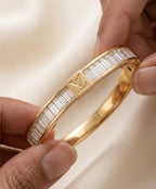 Gold Crystal Bangle Bracelet