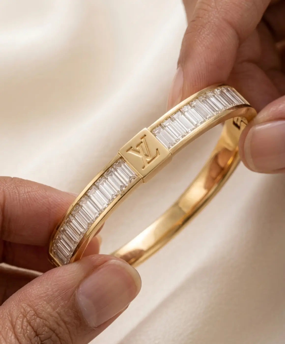 Gold Crystal Bangle Bracelet