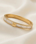 Gold Crystal Bangle Bracelet