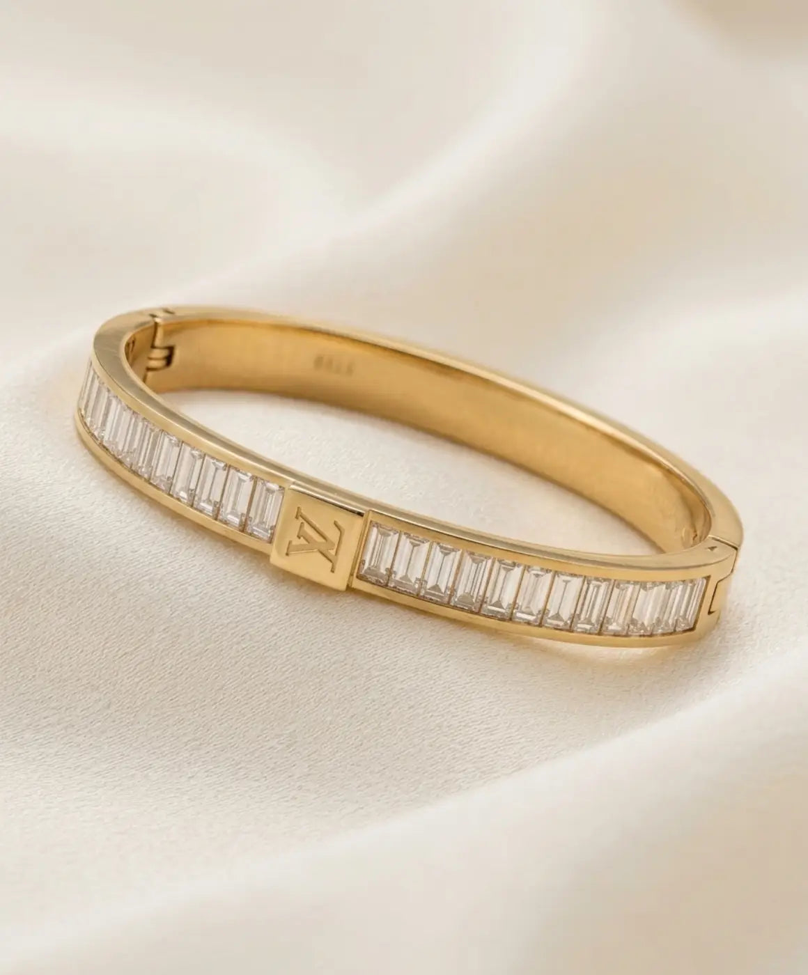 Gold Crystal Bangle Bracelet
