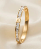 Gold Crystal Bangle Bracelet