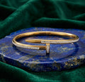 Elegant Gold Crystal Nail Cuff Bracelet