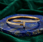 Elegant Gold Crystal Nail Cuff Bracelet