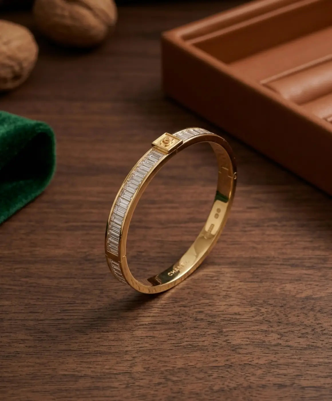 Gold Baguette Crystal Bar Bracelet for Women Elegant Everyday Jewelry