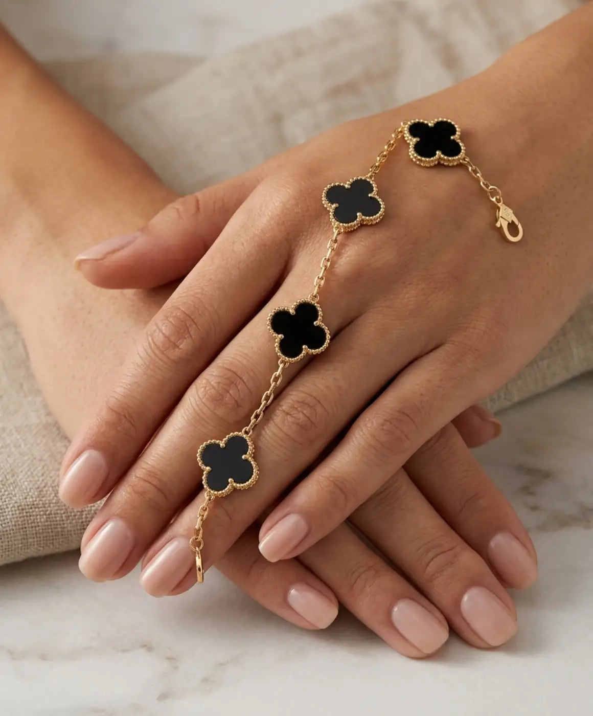 Black Clover Gold Chain Bracelet