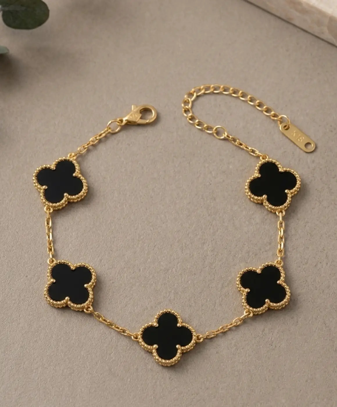 Black Clover Gold Chain Bracelet