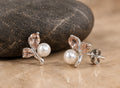 Peach crystal butterfly earrings for girls