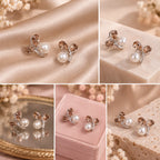 Butterfly earrings with white pearl accents