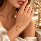 Gold-Tone Delicate Ringlet for Women – Elegant Hand Jewelry