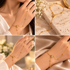 Gold-Tone Delicate Ringlet for Women – Elegant Hand Jewelry