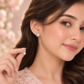 Silver butterfly pearl earrings for girls