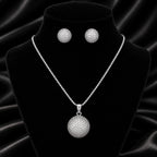 silver-tone necklace and earring set
