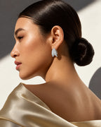 Silver-Tone Crystal Dome Earrings for Women – Sparkling Statement Design