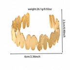 Exaggerated 304 Stainless Steel Women's Bracelet, Asymmetrical Geometric Line Design, Gold Tone Adjustable Size Suitable For All Seasons, Hypoallergenic And Fade-Resistant, Thick Wavy Shape, Suitable For Various Occasions Or As A Gift
