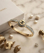 White Gold-Tone Crystal Cuff Bracelet for Women – Elegant Statement Jewelry
