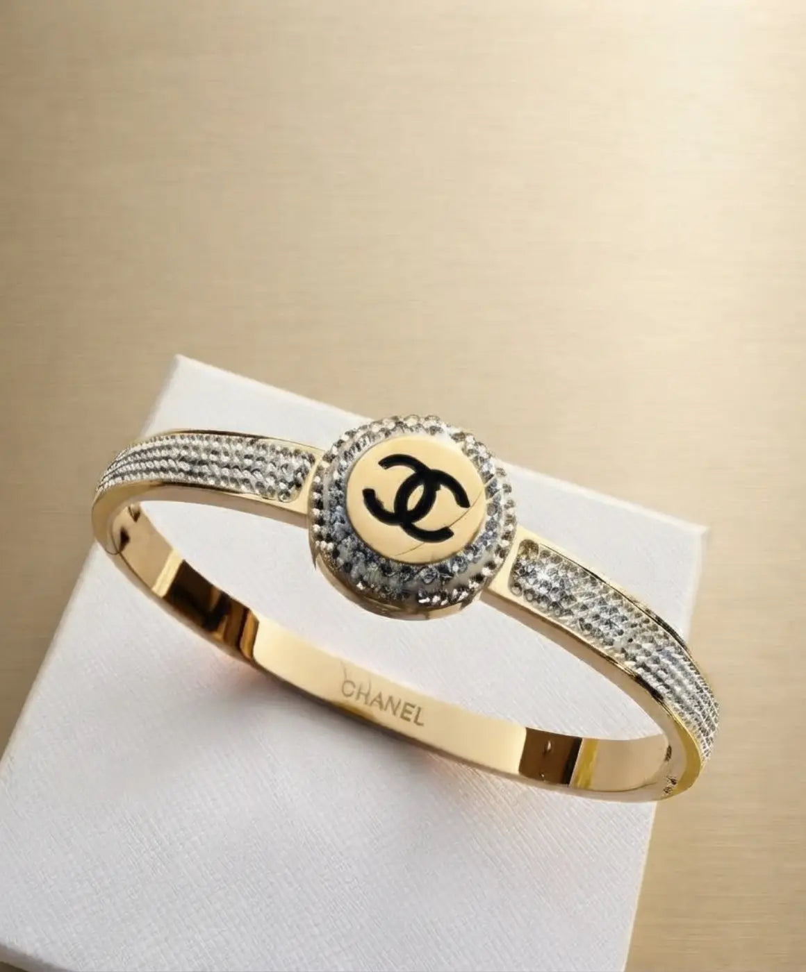 White Gold-Tone Crystal Cuff Bracelet for Women – Elegant Statement Jewelry