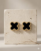 Black Clover Gold Stud Earrings