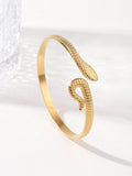 1pc Stainless Steel Snake Shaped Bracelet, Couples Bangle SKU: sj260309195484326768289