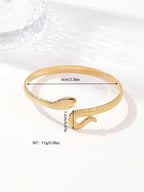 1pc Stainless Steel Snake Shaped Bracelet, Couples Bangle SKU: sj260309195484326768289