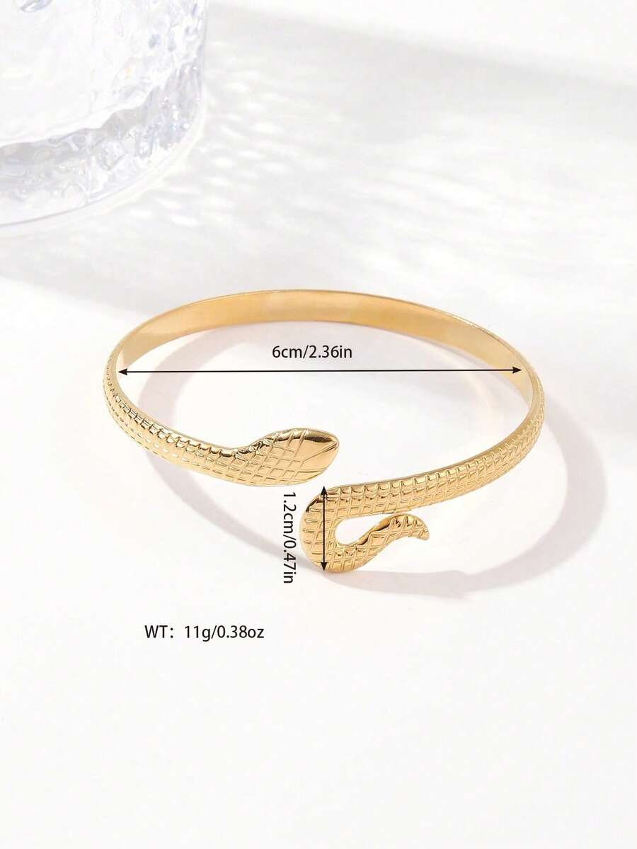 1pc Stainless Steel Snake Shaped Bracelet, Couples Bangle SKU: sj260309195484326768289