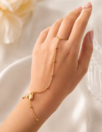 Gold-Tone Delicate Ringlet for Women – Elegant Hand Jewelry