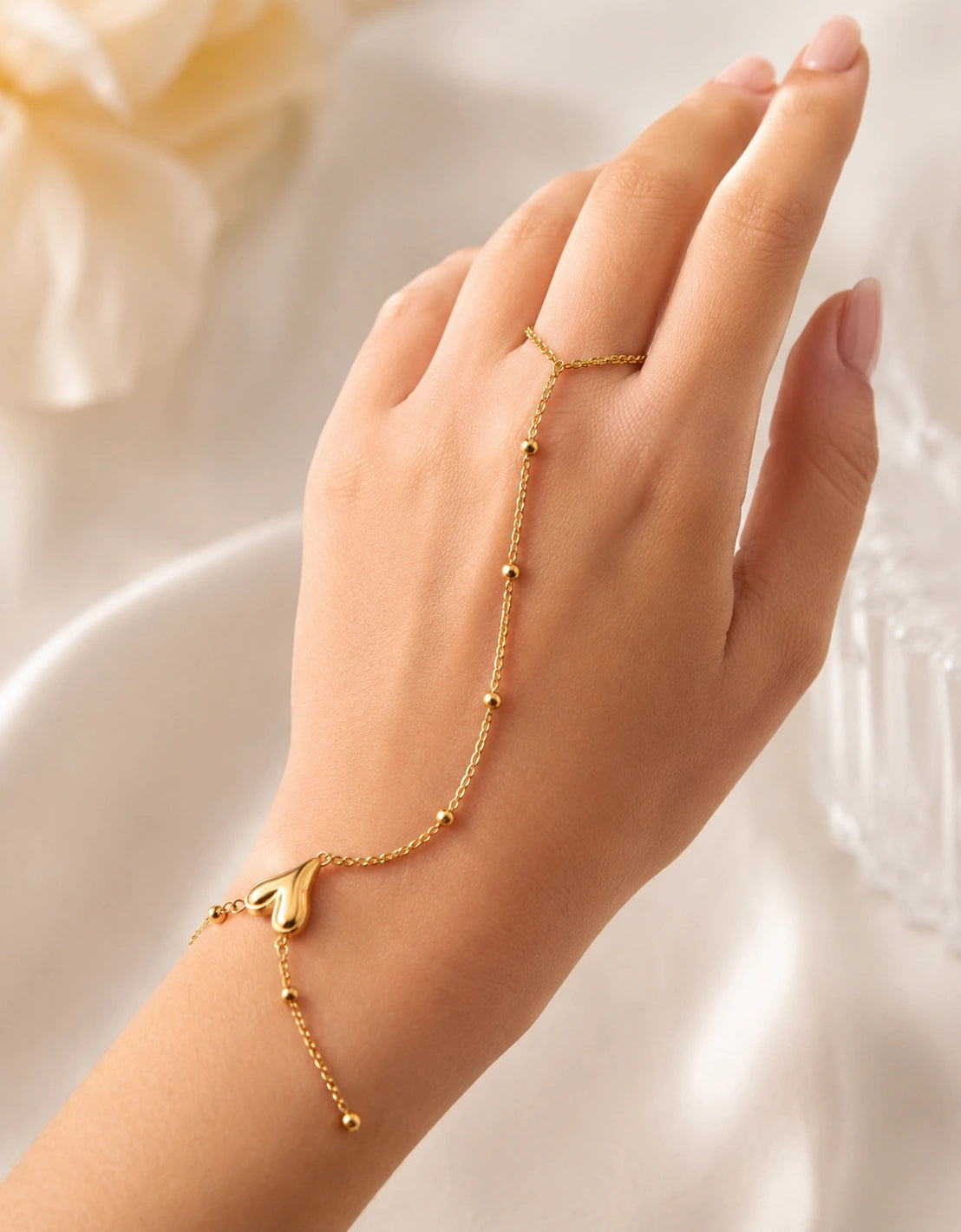 Gold-Tone Delicate Ringlet for Women – Elegant Hand Jewelry
