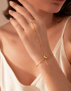 Gold-Tone Delicate Ringlet for Women – Elegant Hand Jewelry