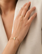Gold-Tone Delicate Ringlet for Women – Elegant Hand Jewelry