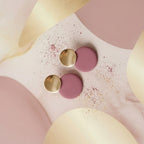 Pink and Gold Round Drop Earrings for Women – Elegant Fashion Jewelry
