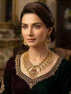 rajwadi Jewellery Set – Royal Multicolor Kundan & Pearl Necklace Set in pakistan
